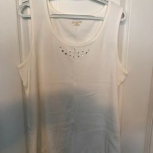 Women's St. John's Bay White Ribbed Tank Top - 2X